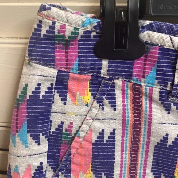 𝅺t33 American Eagle Midi Flat Front Aztec Printed Sz 4 Biho Festival Fair - Picture 5 of 16